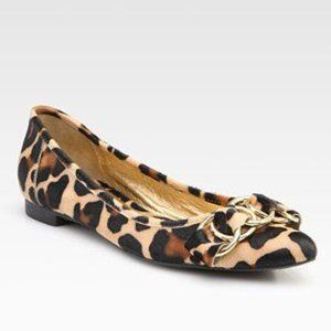 Kate Spade Eryn Leopard Calf Hair Point Flats